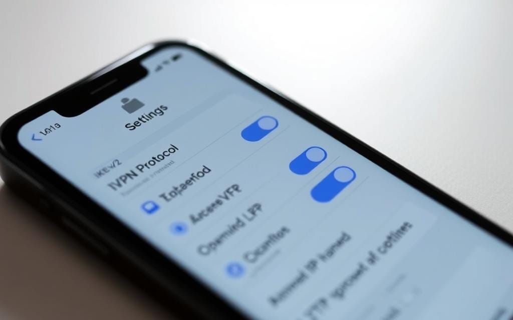 VPN protocol settings on iPhone