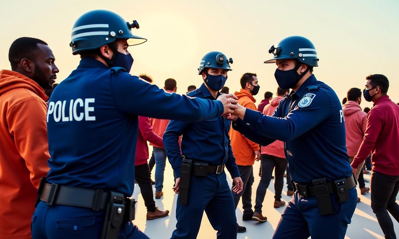 Greek police using masked migrants to forcibly push other migrants back across border